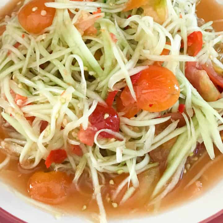 lao style spicy green papaya salad