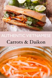 FAST Picked Carrots and Daikon for Banh Mi Vietnamese Sandwich