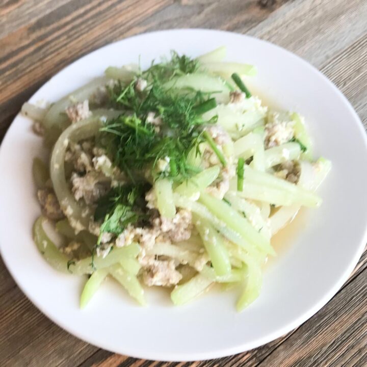 Authentic Vietnamese Chayote and Pork Stir Fry